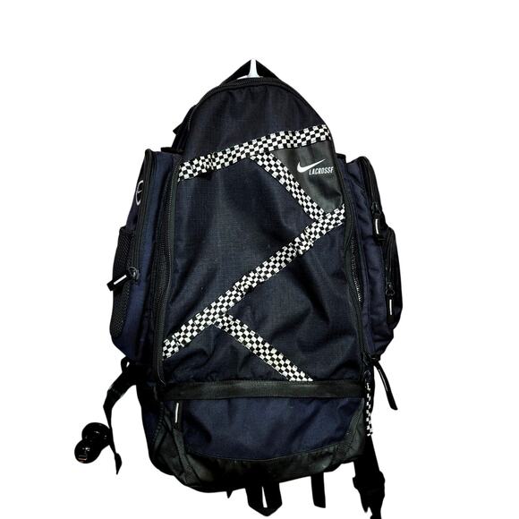 Nike Lacrosse Face-Off Black Backpack Travel Bag 24x15x9 - Picture 1 of 11
